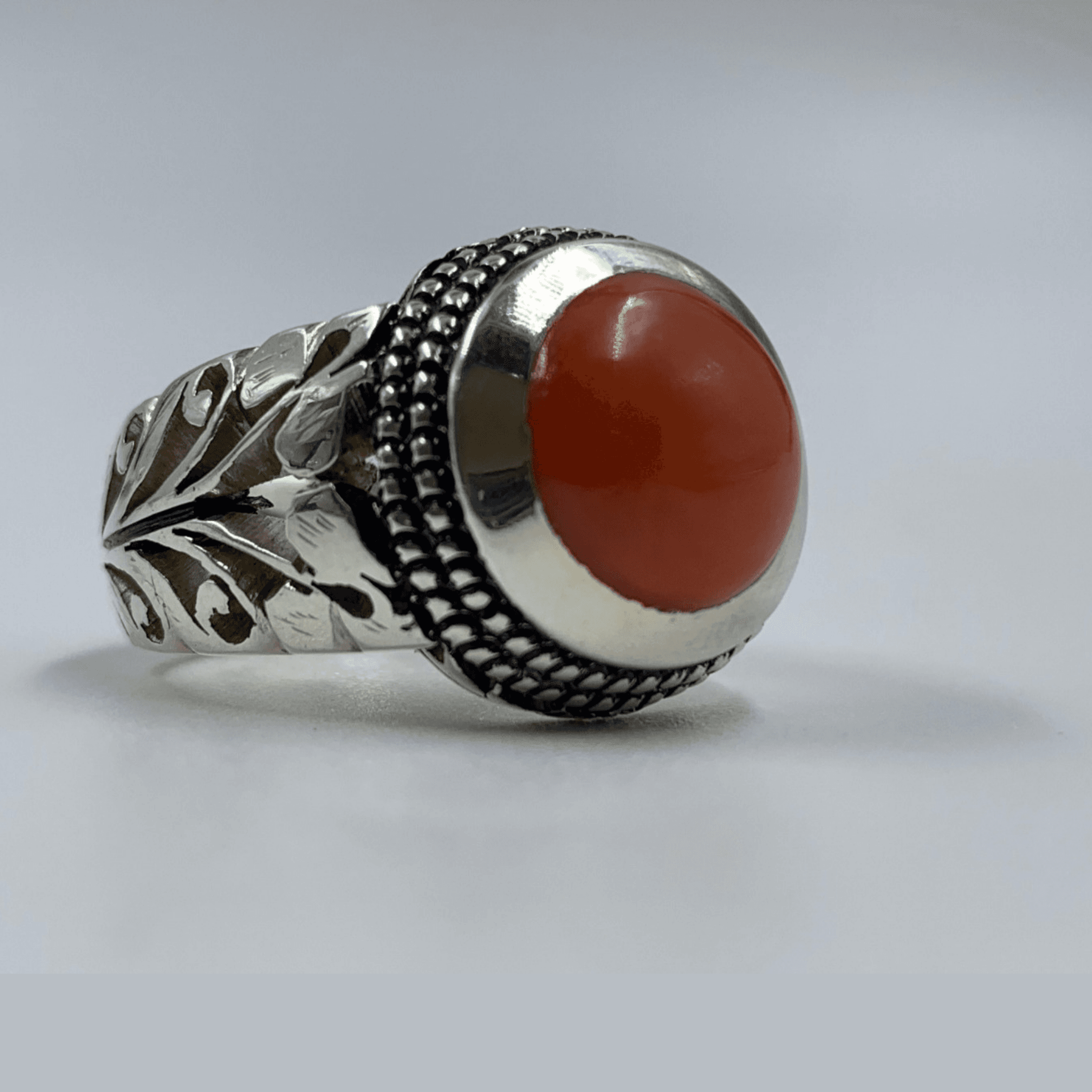 natural Marjan (Coaral) ring handmade carved ring ring size:20