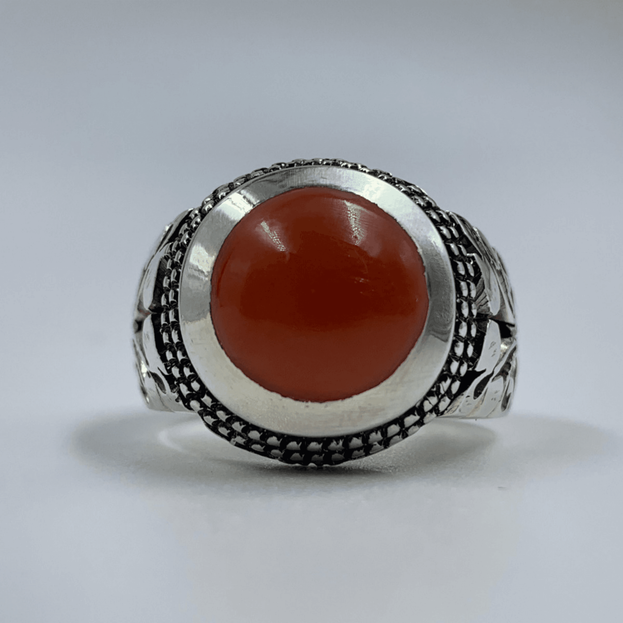 natural Marjan (Coaral) ring handmade carved ring ring size:20