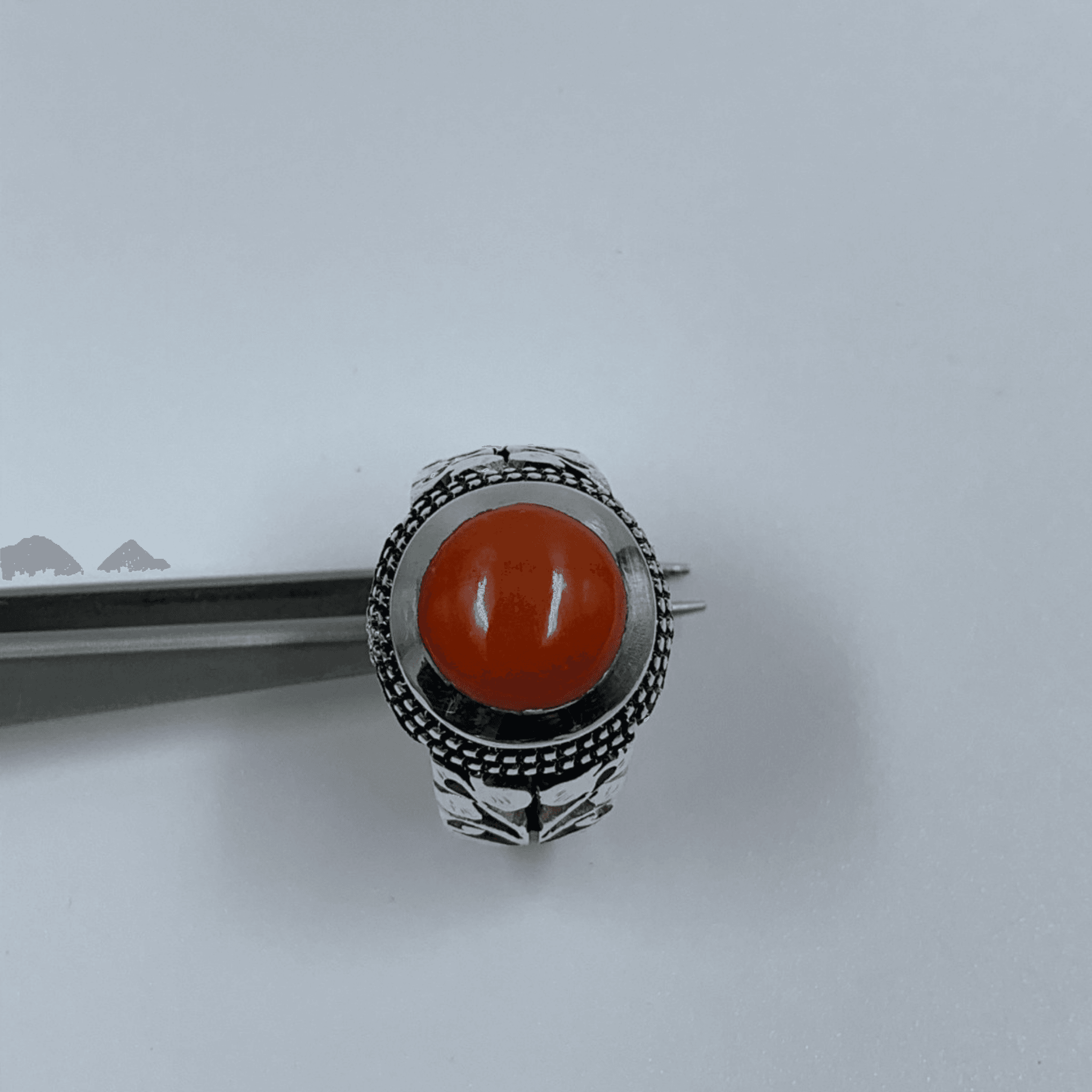 natural Marjan (Coaral) ring handmade carved ring ring size:20