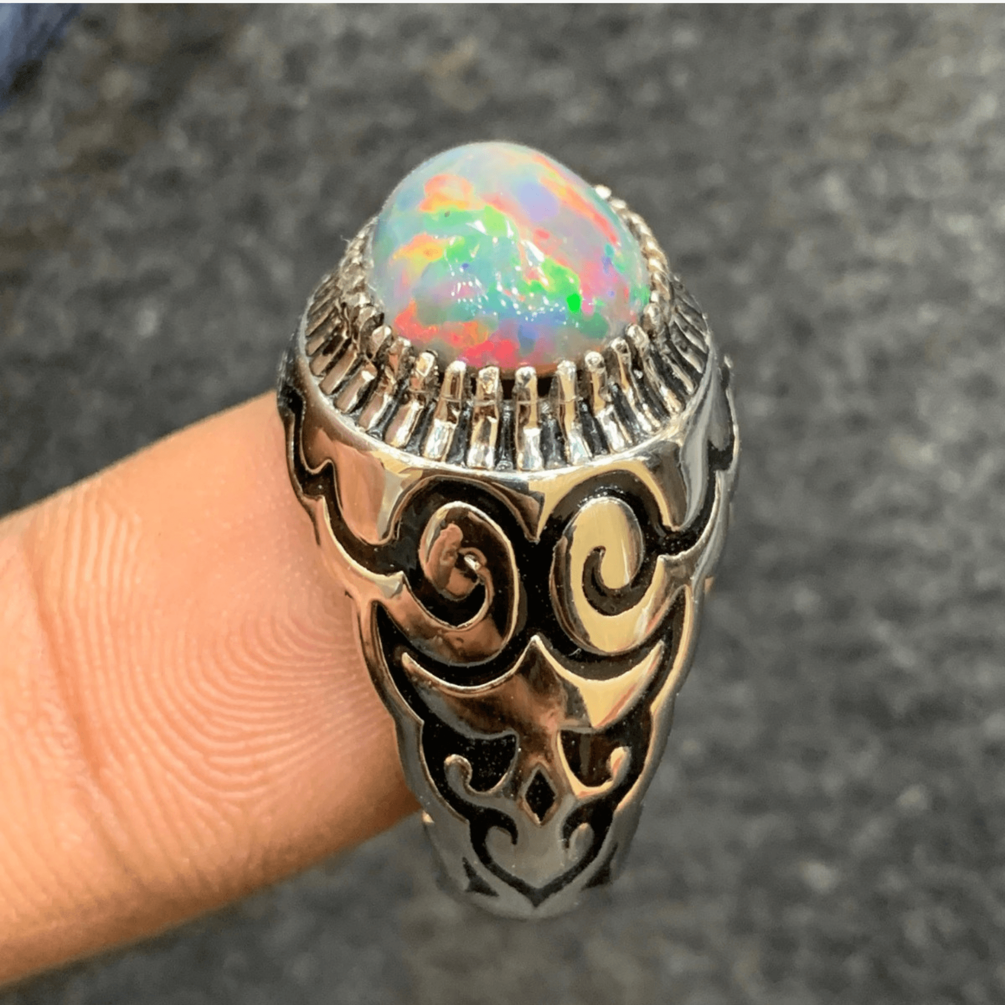 Natural Ethiopian Opal Ring – Turkish Style | Ring Size 20
