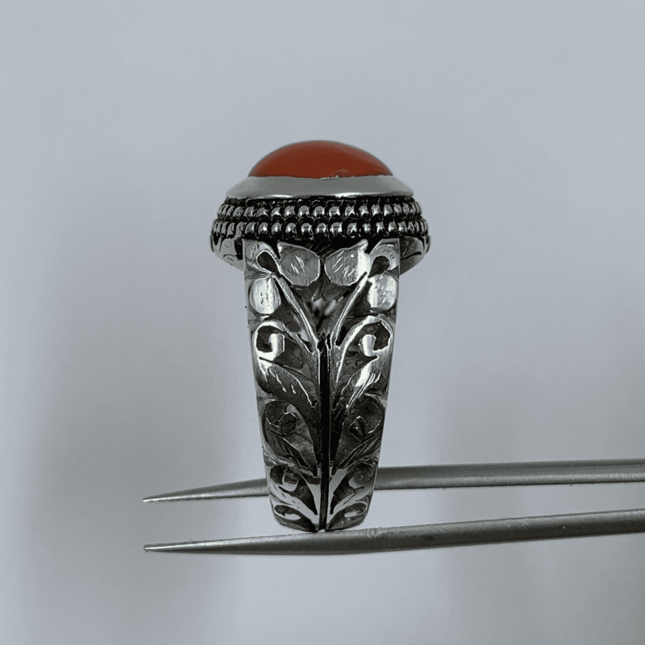 natural Marjan (Coaral) ring handmade carved ring ring size:20