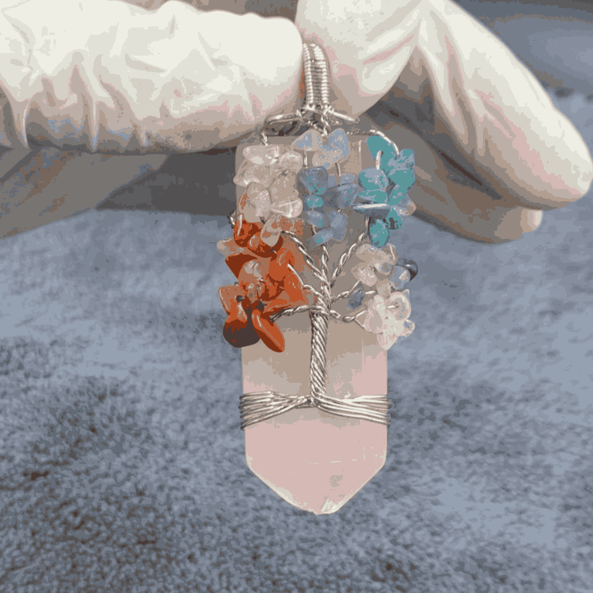 Natural Rose Quartz Pendant | Elegant Pink Crystal Necklace