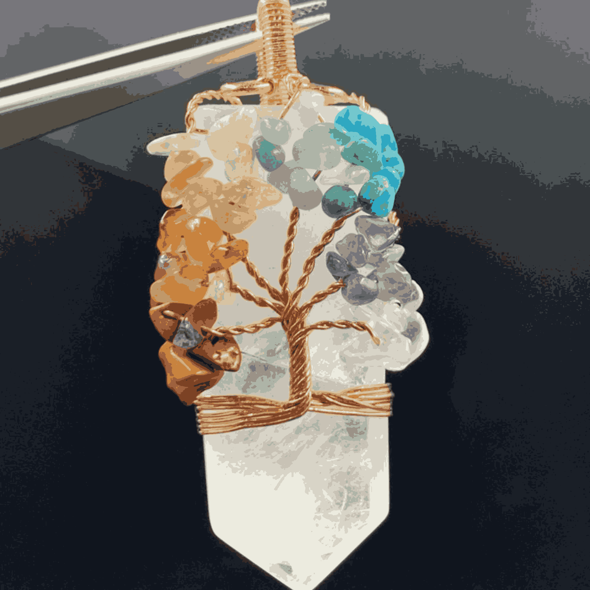 Natural Quartz Crystal Pendant | Elegant Clear Stone Necklace