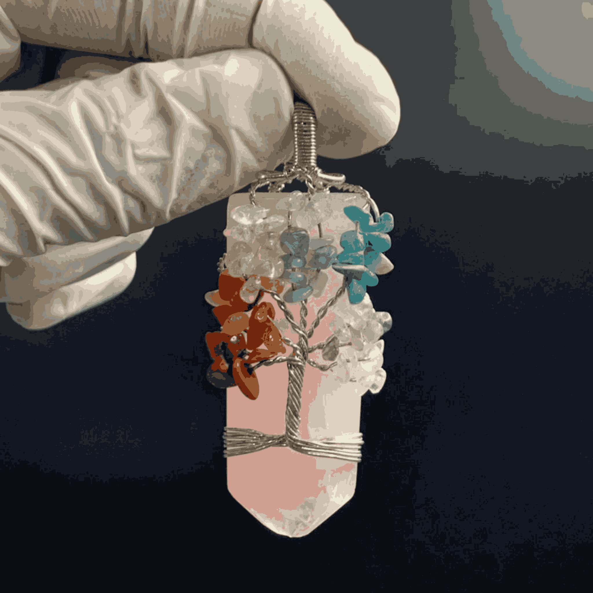 Natural Rose Quartz Pendant | Elegant Pink Crystal Necklace