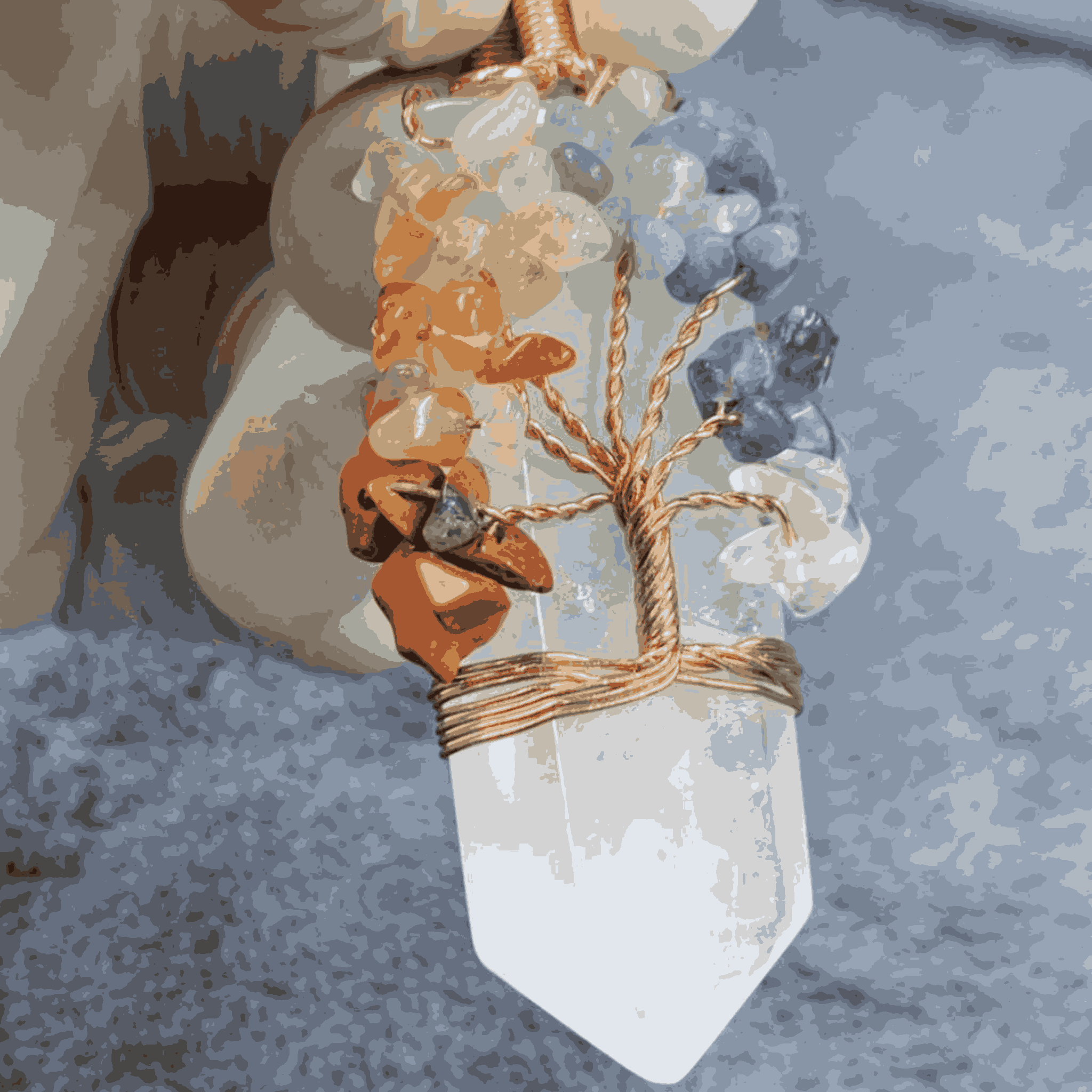 Natural Quartz Crystal Pendant | Elegant Clear Stone Necklace